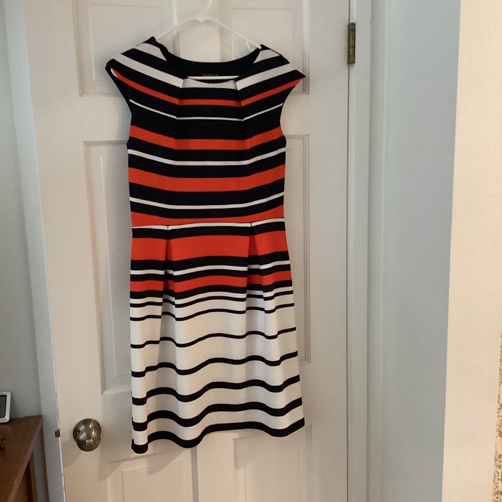 Preppy Red, White and Navy Blue Dress